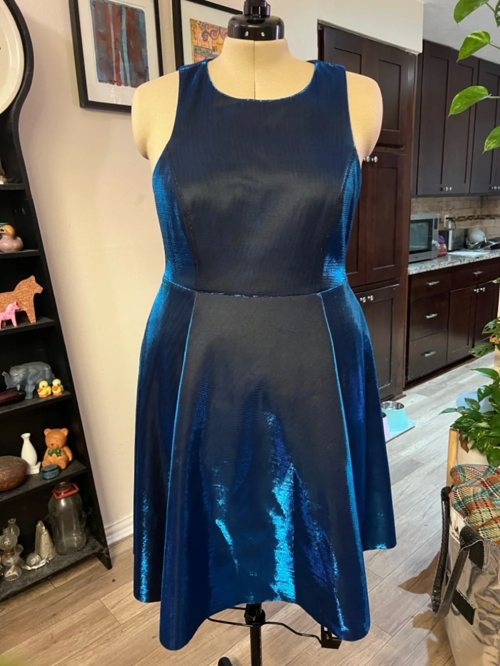 torrid Shimmery Navy-Blue Midi Dress - Picture 3 of 12